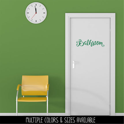 Cute Cursive Bathroom Vinyl Decal/Sticker