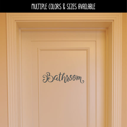 Cute Cursive Bathroom Vinyl Decal/Sticker