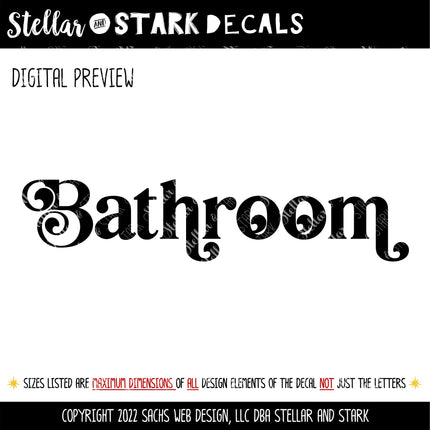 Cute Chunky Bathroom Vinyl Decal/Sticker
