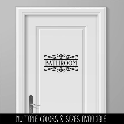 Scroll Frame Bathroom Vinyl Decal/Sticker