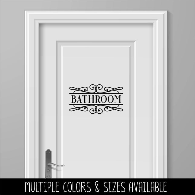 Scroll Frame Bathroom Vinyl Decal/Sticker