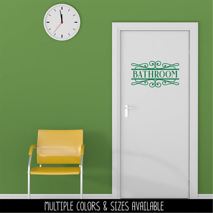 Scroll Frame Bathroom Vinyl Decal/Sticker