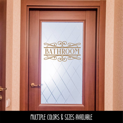 Scroll Frame Bathroom Vinyl Decal/Sticker