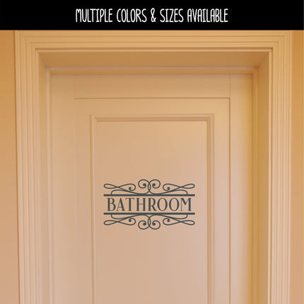 Scroll Frame Bathroom Vinyl Decal/Sticker
