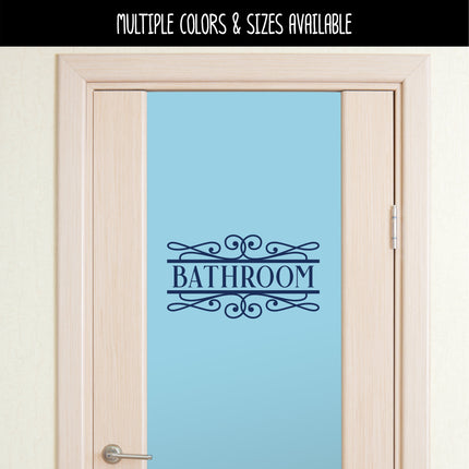 Scroll Frame Bathroom Vinyl Decal/Sticker