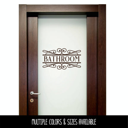 Scroll Frame Bathroom Vinyl Decal/Sticker