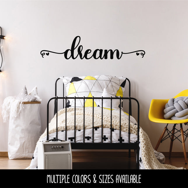 Cursive Dream & Hearts Vinyl Decal/Sticker