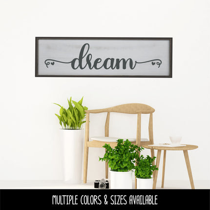Cursive Dream & Hearts Vinyl Decal/Sticker