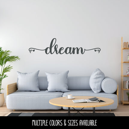 Cursive Dream & Hearts Vinyl Decal/Sticker