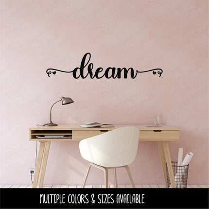 Cursive Dream & Hearts Vinyl Decal/Sticker