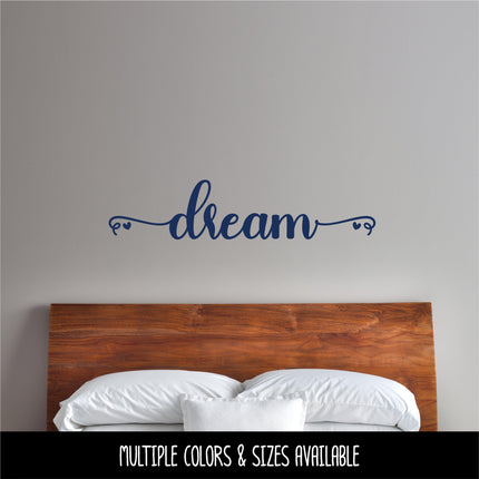 Cursive Dream & Hearts Vinyl Decal/Sticker