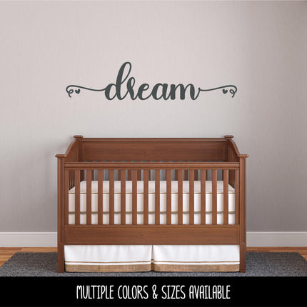 Cursive Dream & Hearts Vinyl Decal/Sticker