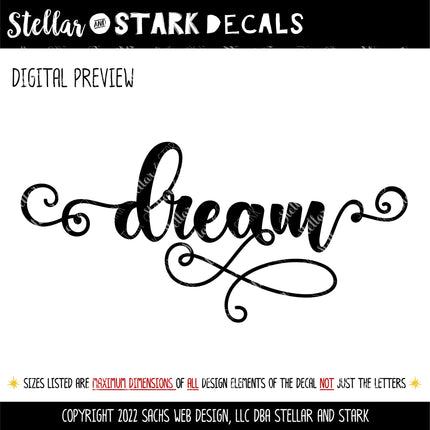 Ornate Scroll Dream Vinyl Decal/Sticker