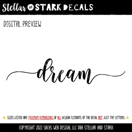 Cursive Dream with Tails Vinyl Decal/Sticker