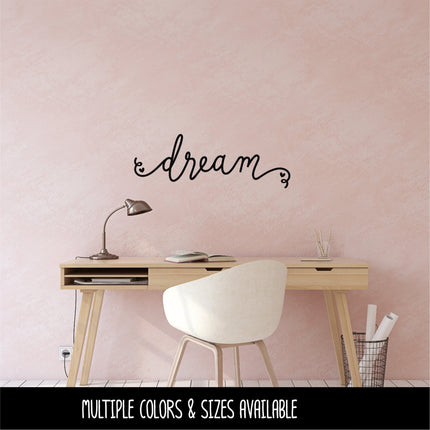 Cursive Dream with Hearts Vinyl Decal/Sticker
