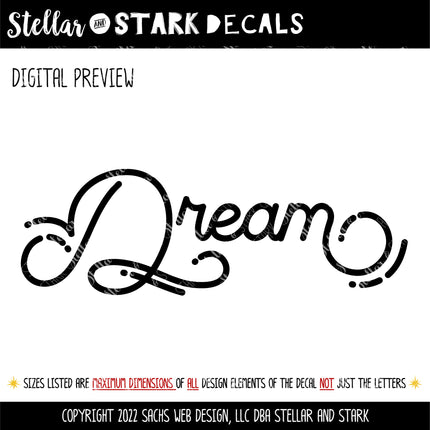 Dream with Dots & Dashes Vinyl Decal/Sticker