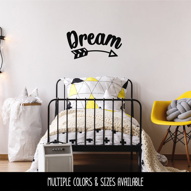 Curved Dream with arrow Vinyl Decal/Sticker