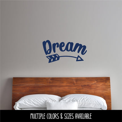 Curved Dream with arrow Vinyl Decal/Sticker