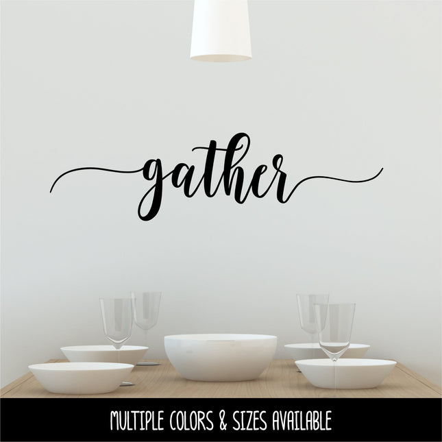 Cursive Gather with Tails Vinyl Decal/Sticker