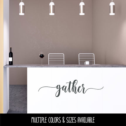 Cursive Gather with Tails Vinyl Decal/Sticker
