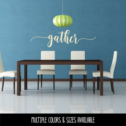 Cursive Gather with Tails Vinyl Decal/Sticker