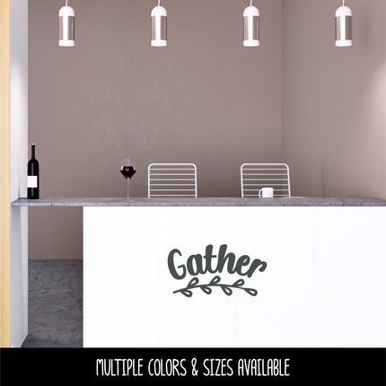 Curved Gather with Leaves Vinyl Decal/Sticker