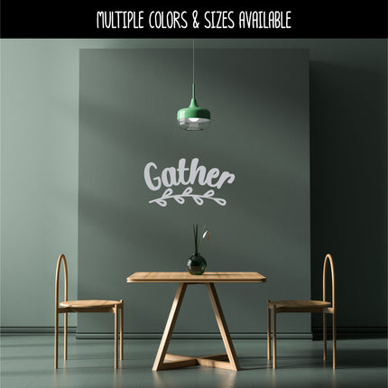Curved Gather with Leaves Vinyl Decal/Sticker