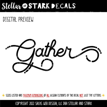 Monoline Script Gather Vinyl Decal/Sticker