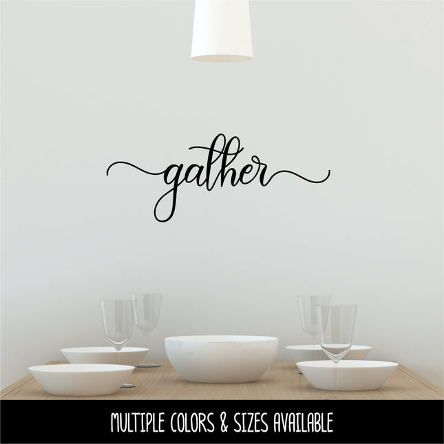 Script Gather with Tails Vinyl Decal/Sticker
