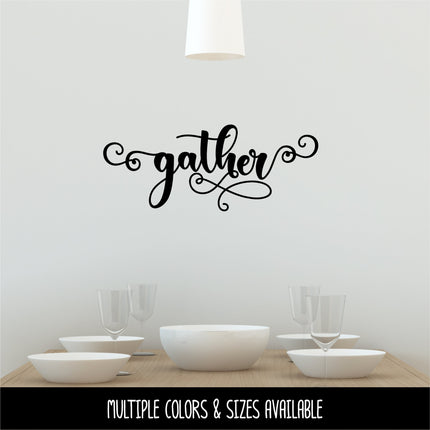 Ornate Scroll Gather Vinyl Decal/Sticker