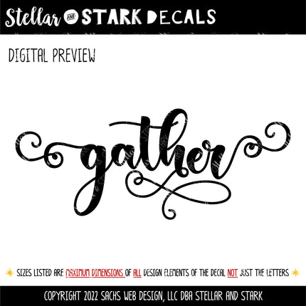 Ornate Scroll Gather Vinyl Decal/Sticker