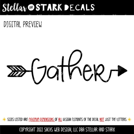 Gather Arrow Vinyl Decal/Sticker