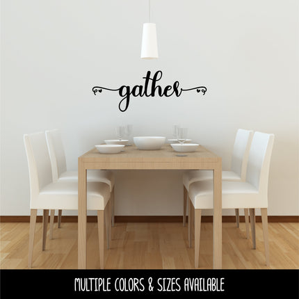 Script Gather and Hearts Vinyl Decal/Sticker