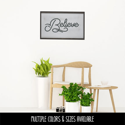 Believe with Dots & Dashes Vinyl Decal/Sticker