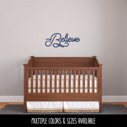 Believe with Dots & Dashes Vinyl Decal/Sticker