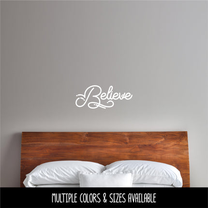 Believe with Dots & Dashes Vinyl Decal/Sticker