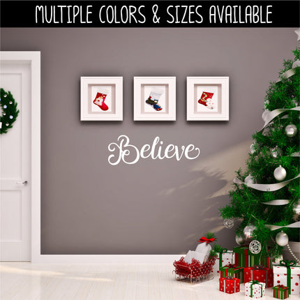Whimsical Cursive Believe Vinyl Decal/Sticker
