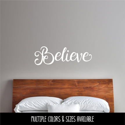 Whimsical Cursive Believe Vinyl Decal/Sticker