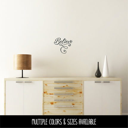 Antique Script Believe Decal/Sticker