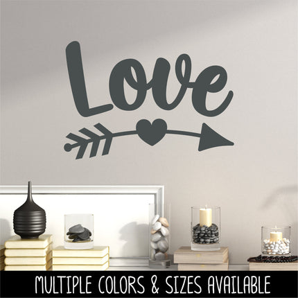 Curved Love Arrow Vinyl Decal/Sticker