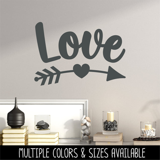 Curved Love Arrow Vinyl Decal/Sticker