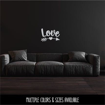 Curved Love Arrow Vinyl Decal/Sticker