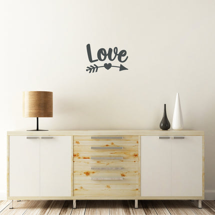 Curved Love Arrow Vinyl Decal/Sticker