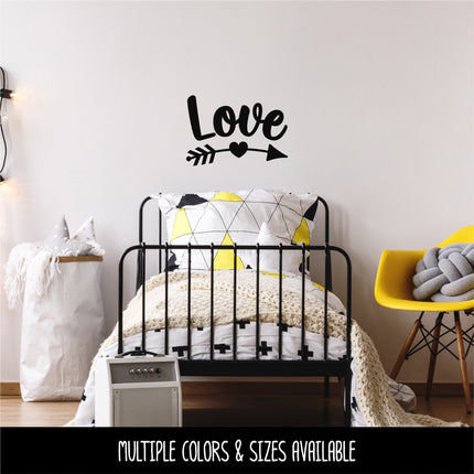Curved Love Arrow Vinyl Decal/Sticker