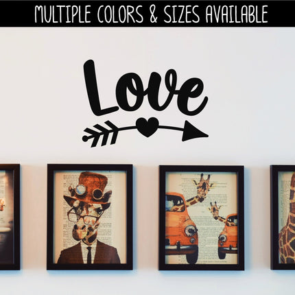 Curved Love Arrow Vinyl Decal/Sticker