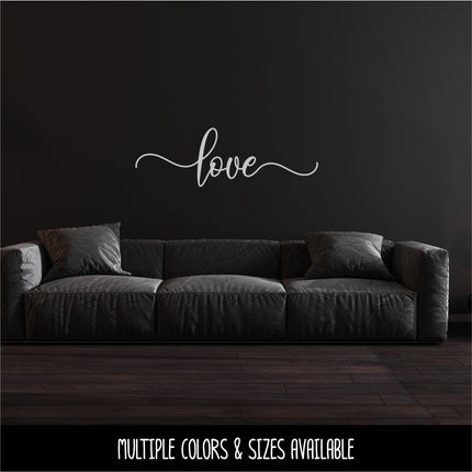 Cursive Love with Tails Vinyl Decal/Sticker
