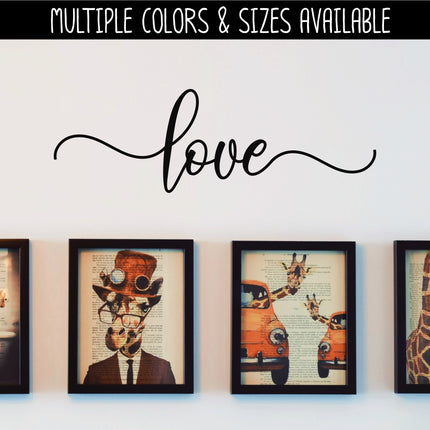 Cursive Love with Tails Vinyl Decal/Sticker