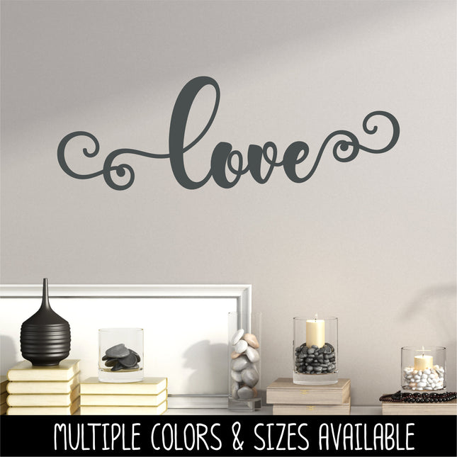 Scroll Cursive Love Vinyl Decal/Sticker