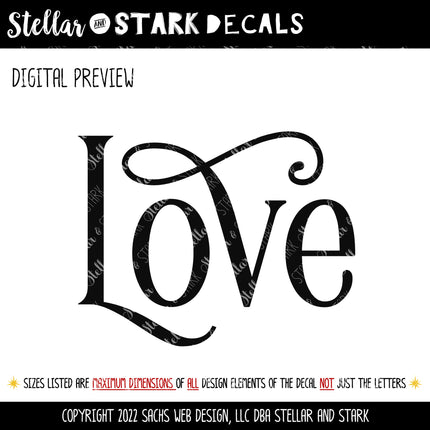 Ornamental Love Vinyl Decal/Sticker