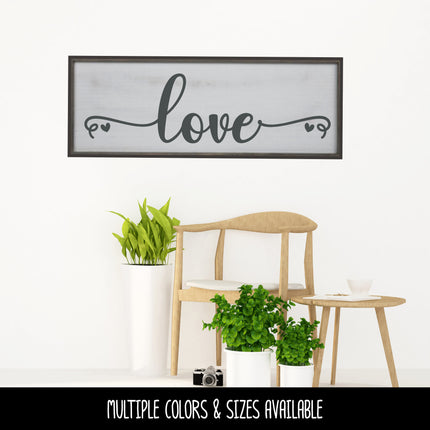 Cursive Love with hearts Vinyl Decal/Sticker